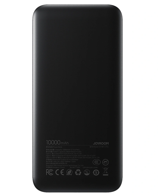 Batterie Externe Joyroom JR-PBF12 Pro, 10000mAh, 22,5W, QC + PD, 1 x USB-C - 2 x USB-A, Noire