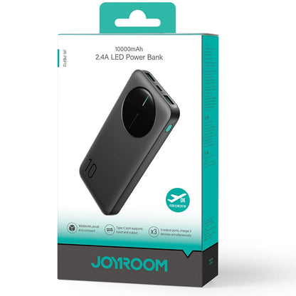 Joyroom Batterie externe JR-PBF12, 10000mAh, 12W, 1 x USB-C - 2 x USB-A, Noir