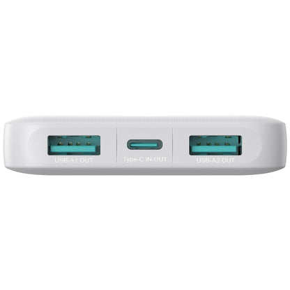 Batterie Externe Joyroom JR-PBF12, 10000mAh, 12W, 1 x USB-C - 2 x USB-A, Blanche