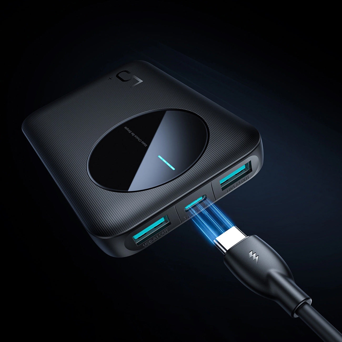 Batterie Externe Joyroom JR-PBF13, 5000mAh, 12W, 1 x USB-C - 2 x USB-A, Noire