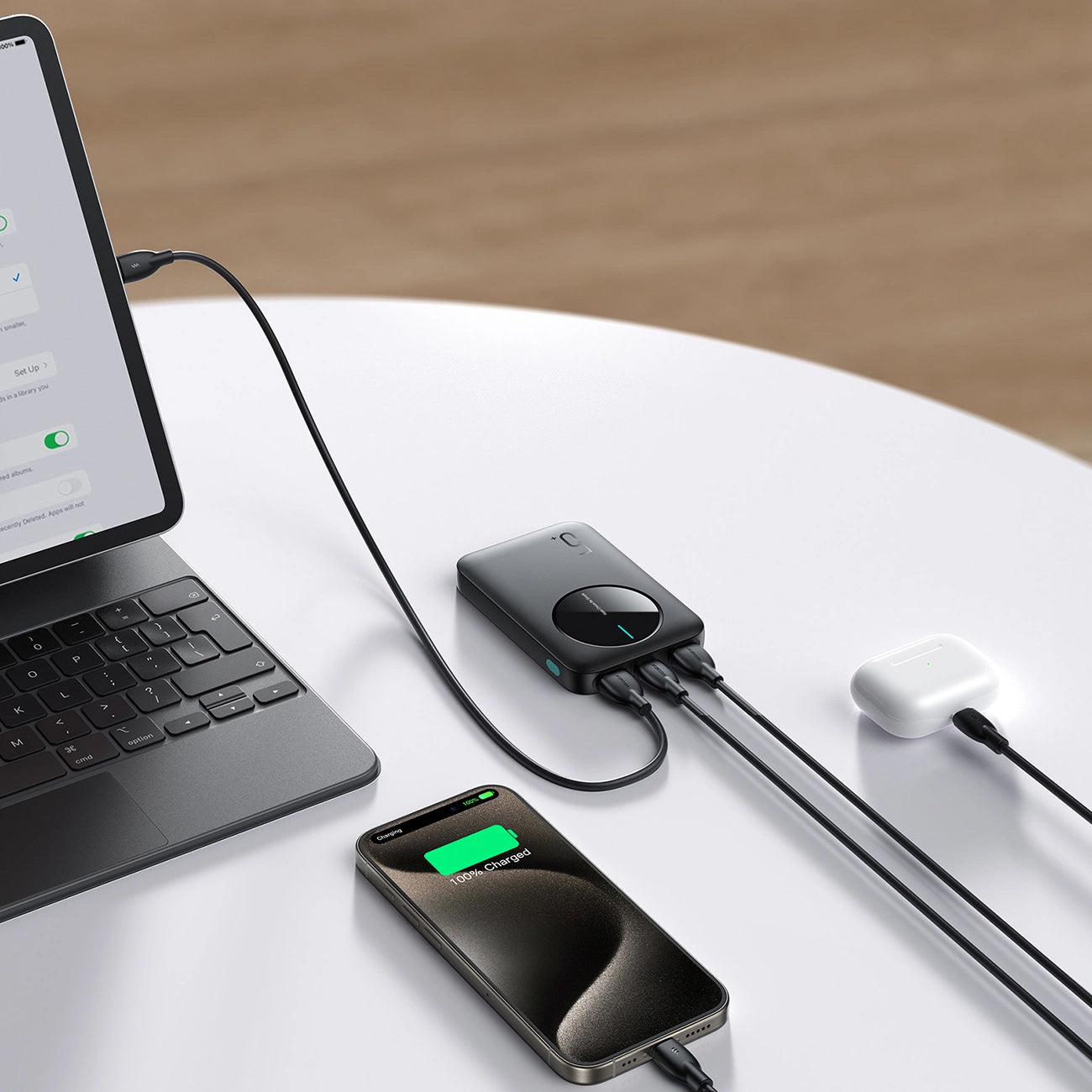 Batterie Externe Joyroom JR-PBF13, 5000mAh, 12W, 1 x USB-C - 2 x USB-A, Noire