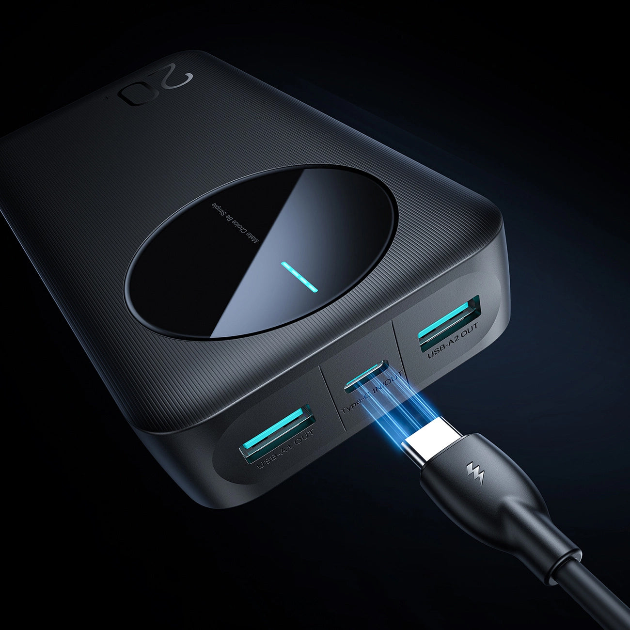 Batterie Externe Joyroom JR-PBF14, 20000mAh, 12W, 1 x USB-C - 2 x USB-A, Noire