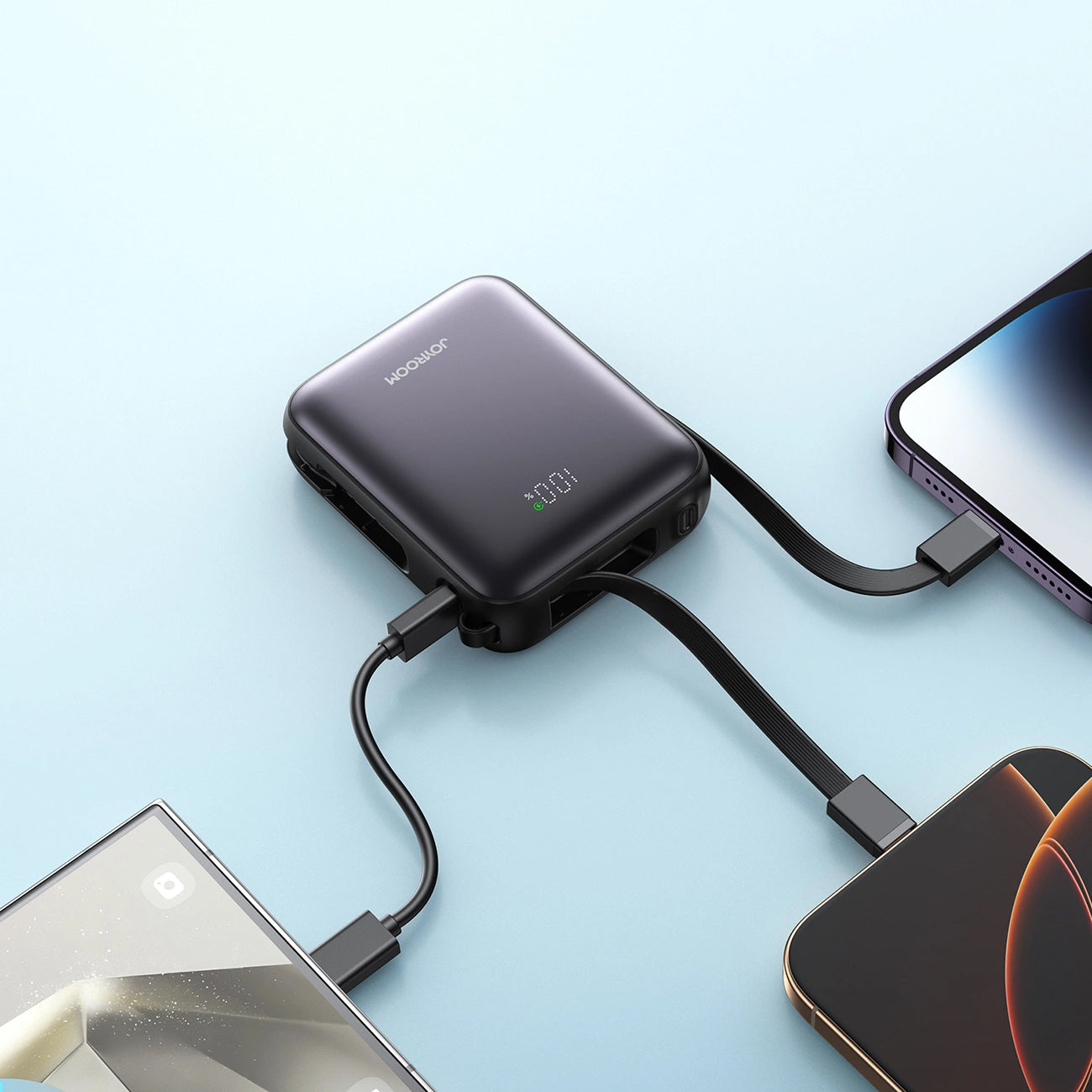 Batterie Externe Joyroom JR-PBF27, 10000mAh, 22.5W, QC + PD, 1 x Lightning - 2 x USB-C, Noire
