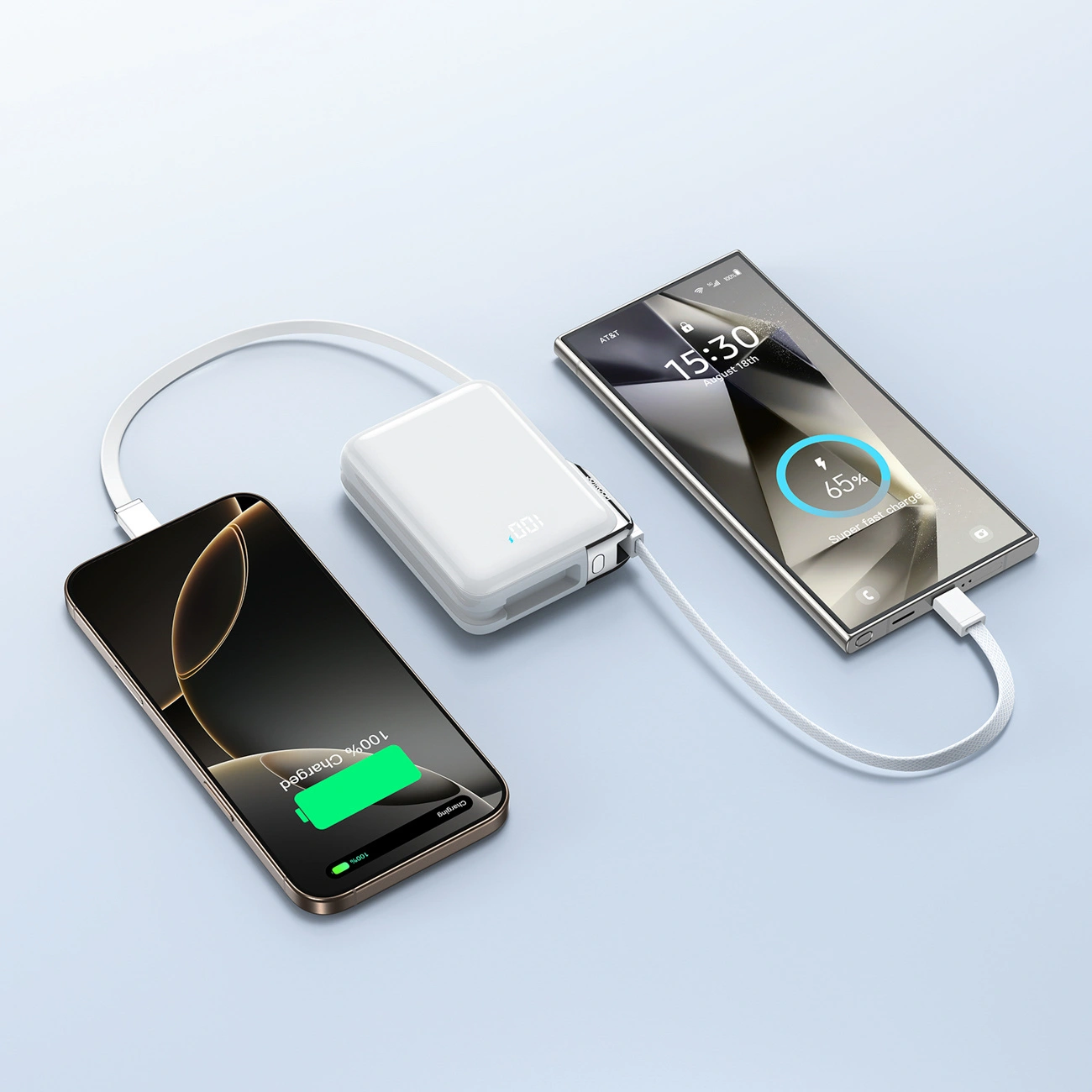Batterie Externe Joyroom JR-PBF27 Pro, 10000mAh, 30W, QC + PD, 1 x Lightning - 2 x USB-C, Blanche