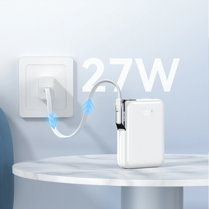 Batterie Externe Joyroom JR-PBF27 Pro, 10000mAh, 30W, QC + PD, 1 x Lightning - 2 x USB-C, Blanche