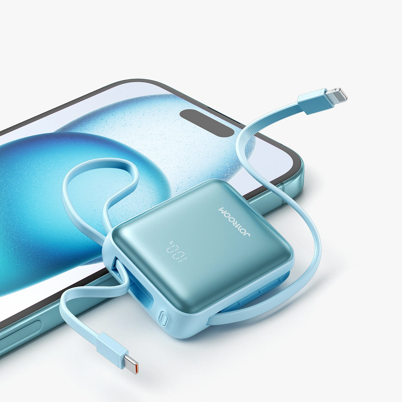Batterie Externe Joyroom JR-PBF27, 10000mAh, 22.5W, PD, 1 x Lightning - 2 x USB-C, Bleue