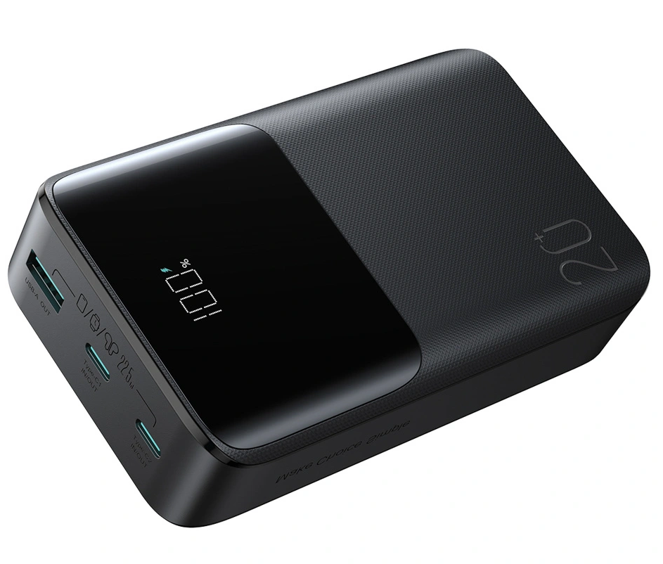 Batterie Externe Joyroom JR-QP192, 20000mAh, 22.5W, QC + PD, 1 x USB-A - 2 x USB-C, Noire