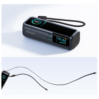 Joyroom PODIX PR70 Power Bank, 25000mAh, 240W, QC + PD, 1 x USB-A - 3 x USB-C, Black