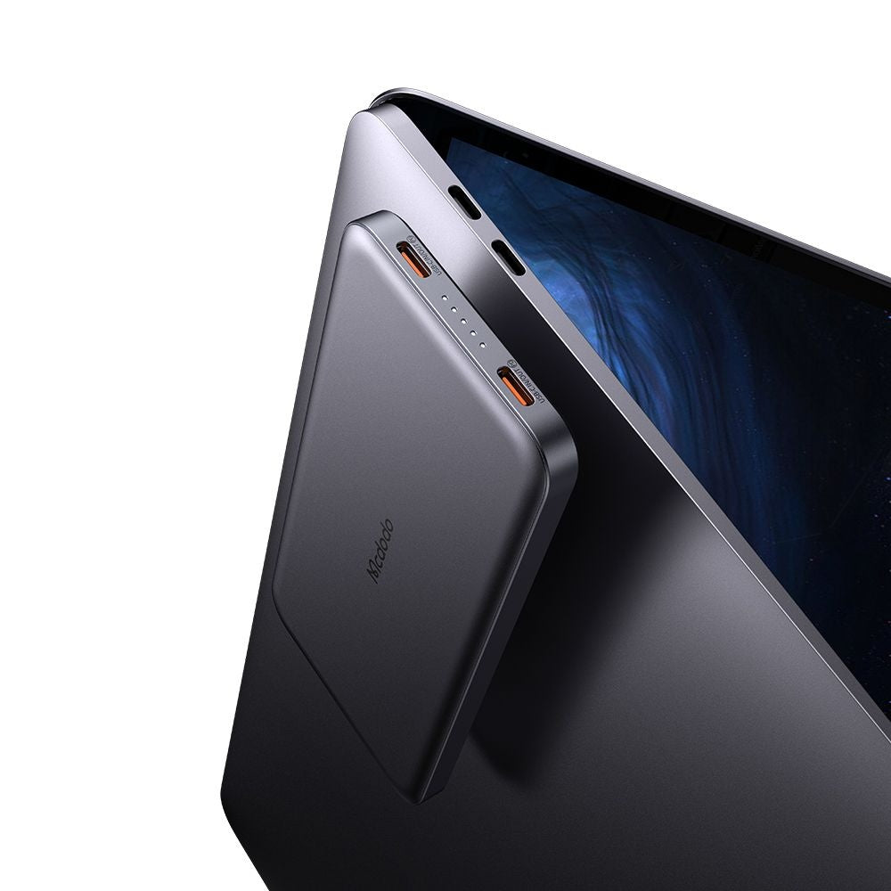 Batterie Externe Sans Fil McDodo MC-3781 Meta, 10000mAh, 20W, PD + FQI, 1 x QI - 2 x USB-C, Noire