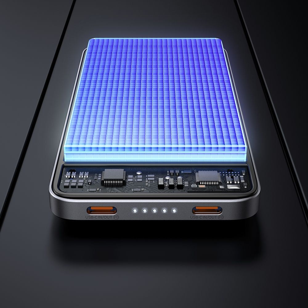 Batterie Externe Sans Fil McDodo MC-3781 Meta, 10000mAh, 20W, PD + FQI, 1 x QI - 2 x USB-C, Noire