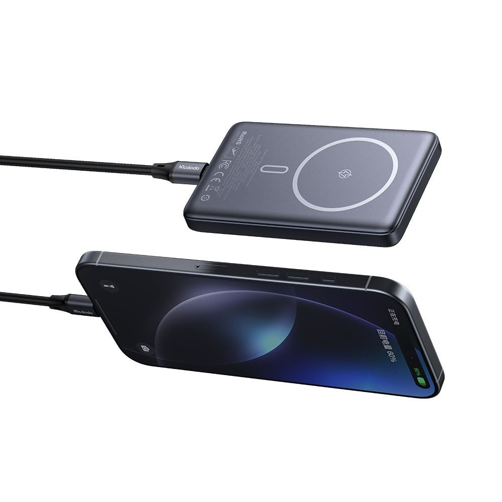 Batterie Externe Sans Fil McDodo MC-4651 Meta, 10000mAh, 20W, PD + FQI, 1 x QI - 1 x USB-C, Noire