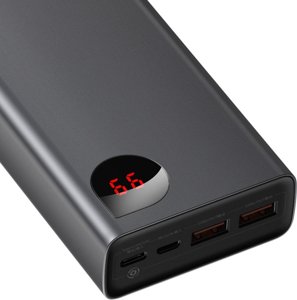 Baseus Adaman Batterie externe, 20000mAh, 65W, QC + PD, 1 x USB-C - 2 x USB-C, Noir PPIMDA-D01 PPIMDA-D01 