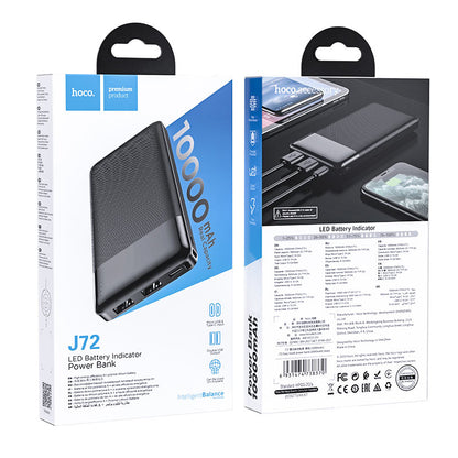 Batterie Externe HOCO J72, 10000mAh, 10W, 2 x USB-A, Noire