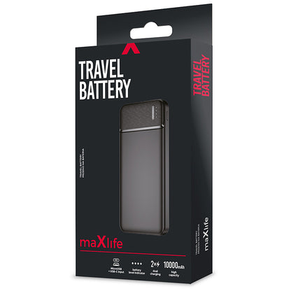 Batterie Externe MaXlife MXPB-01, 10000mAh, 12W, 2 x USB-A, Noire