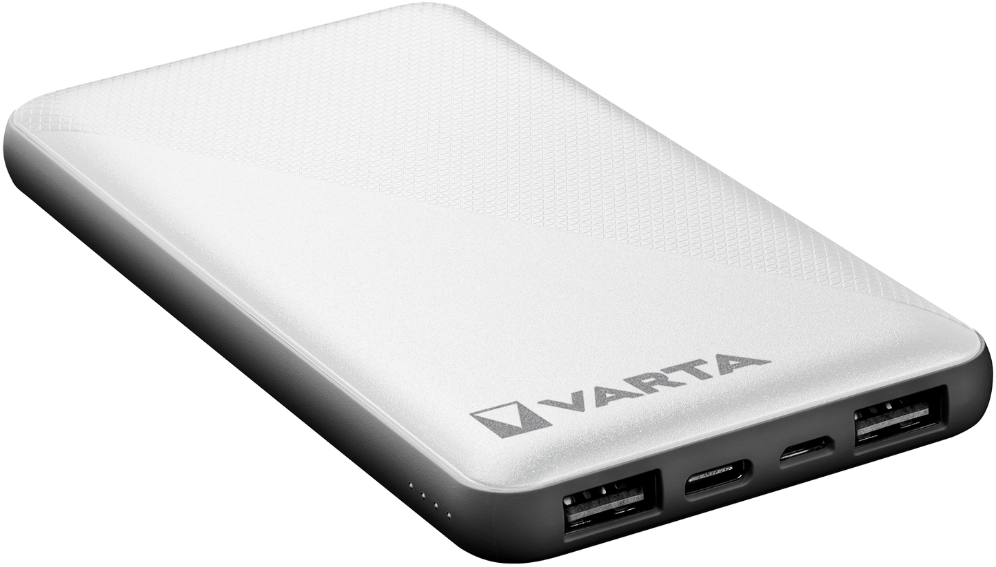 Batterie externe Varta Energy, 10000mAh, 15W, 2 x USB-A - 1 x USB-C, blanc