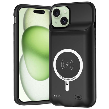 Batterie Externe Type Étui Sans Fil Techsuit Power Pro Battery pour Apple iPhone 15, 7000mAh, Noire