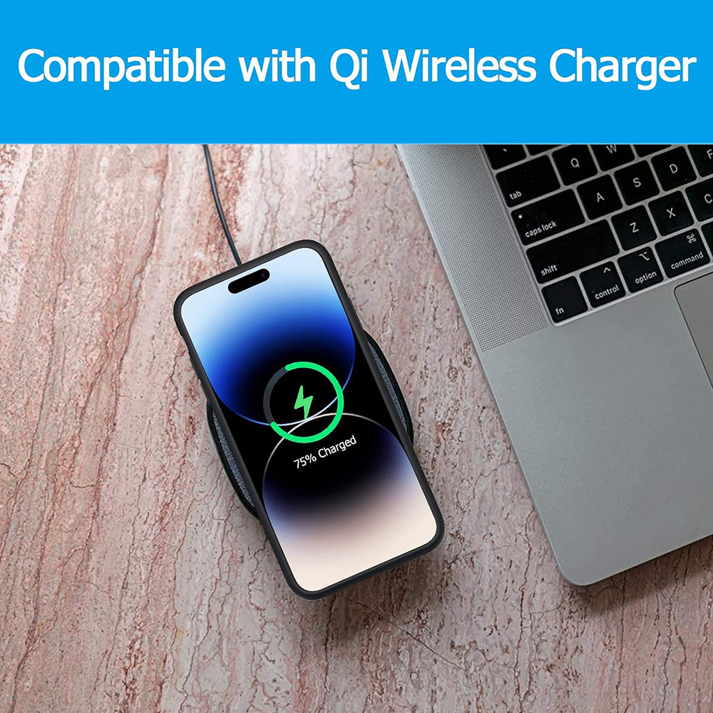 Batterie Externe Type Étui Sans Fil Techsuit Power Pro Battery pour Apple iPhone 15, 7000mAh, Noire