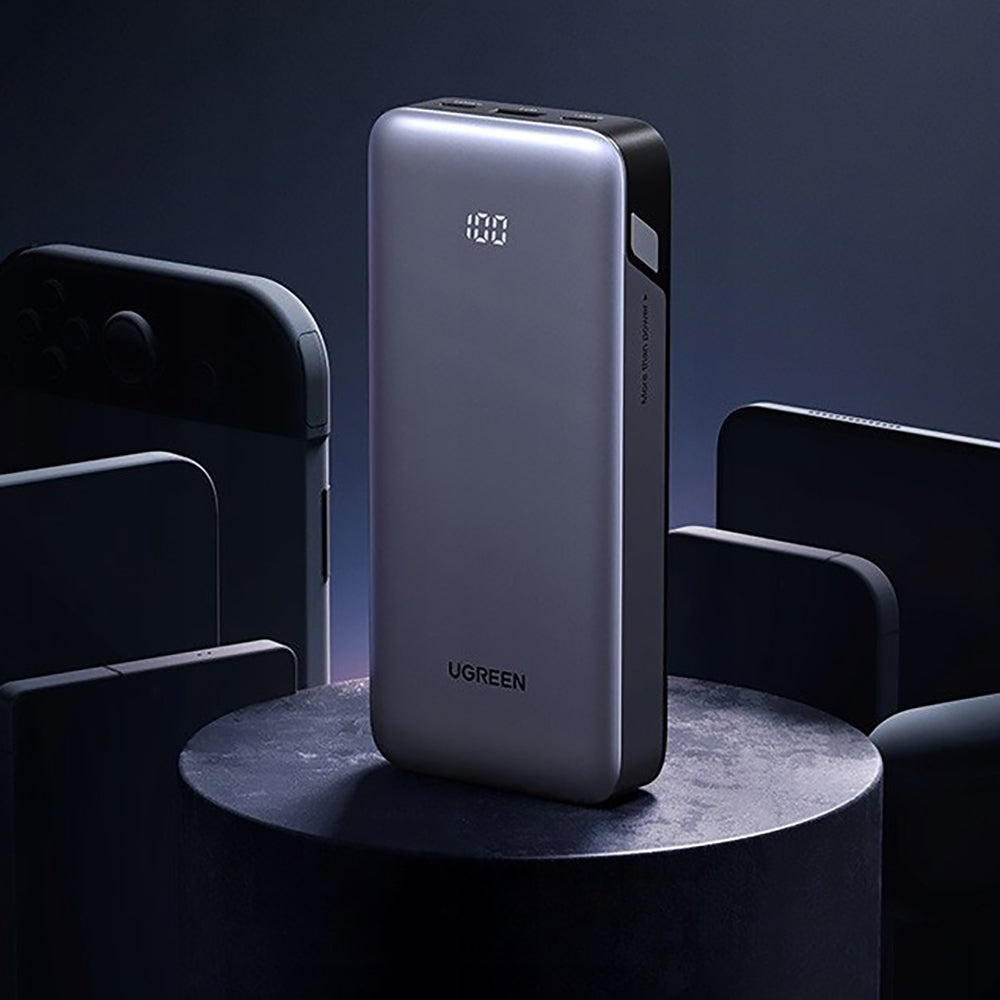 Batterie Externe UGREEN Nexode PB532 (55989B), 20000mAh, 30W, QC + PD, 1 x USB-A - 2 x USB-C, Gris