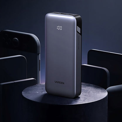 Batterie Externe UGREEN Nexode PB532 (55989B), 20000mAh, 30W, QC + PD, 1 x USB-A - 2 x USB-C, Gris