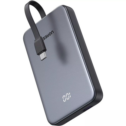 Batterie Externe UGREEN PB526 (75161B), 10000mAh, 20W, QC + PD, 1 x USB-A - 2 x USB-C, Gris