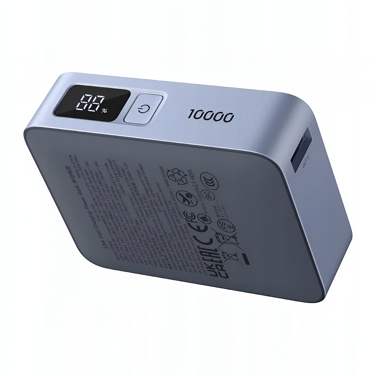 Batterie Externe UGREEN PB584 (75173B), 10000mAh, 33W, QC + PD, 1 x USB-A - 2 x USB-C, Bleu