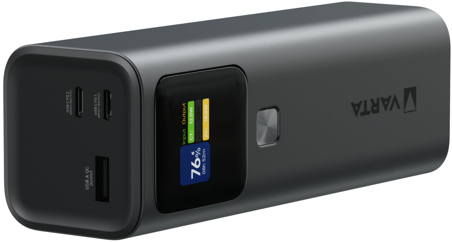Batterie Externe Varta High Speed, 27000mAh, 140W, QC + PD, 1 x USB-A - 2 x USB-C, Noire