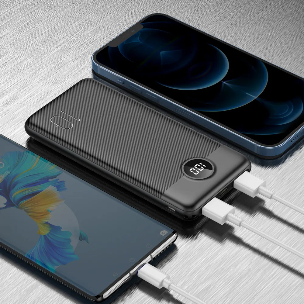 Batterie Externe Veger L10S, 10000mAh, 20W, QC + PD, 1 x USB-C - 2 x USB-A, Noire