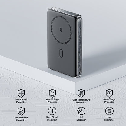 Batterie Externe Sans Fil Acefast M6, 10000mAh, 20W, PD + FQI, 1 x QI - 1 x USB-C, Noire