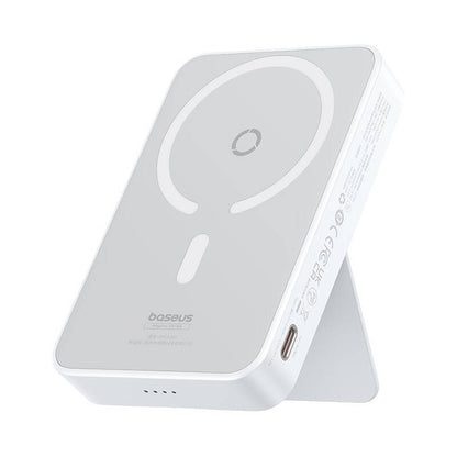 Batterie Externe Sans Fil Baseus MagPro PPCXZ05, 5000mAh, 20W, PD + FQI, 1 x QI - 1 x USB-C, Blanche P10064101223-00