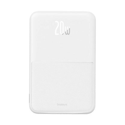 Batterie Externe Sans Fil Baseus MagPro PPCXZ05, 5000mAh, 20W, PD + FQI, 1 x QI - 1 x USB-C, Blanche P10064101223-00