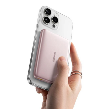 Batterie Externe Sans Fil Baseus PicoGo AM41, 10000mAh, 27W, PD + FQI, 1 x QI - 1 x USB-C, Rose E0027202
