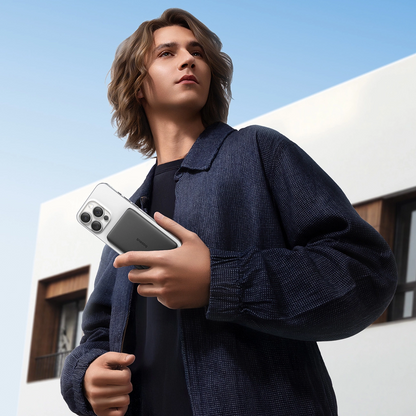 Batterie Externe Sans Fil Baseus PicoGo AM41, 5000mAh, 20W, PD + FQI, 1 x QI - 1 x USB-C, Noire