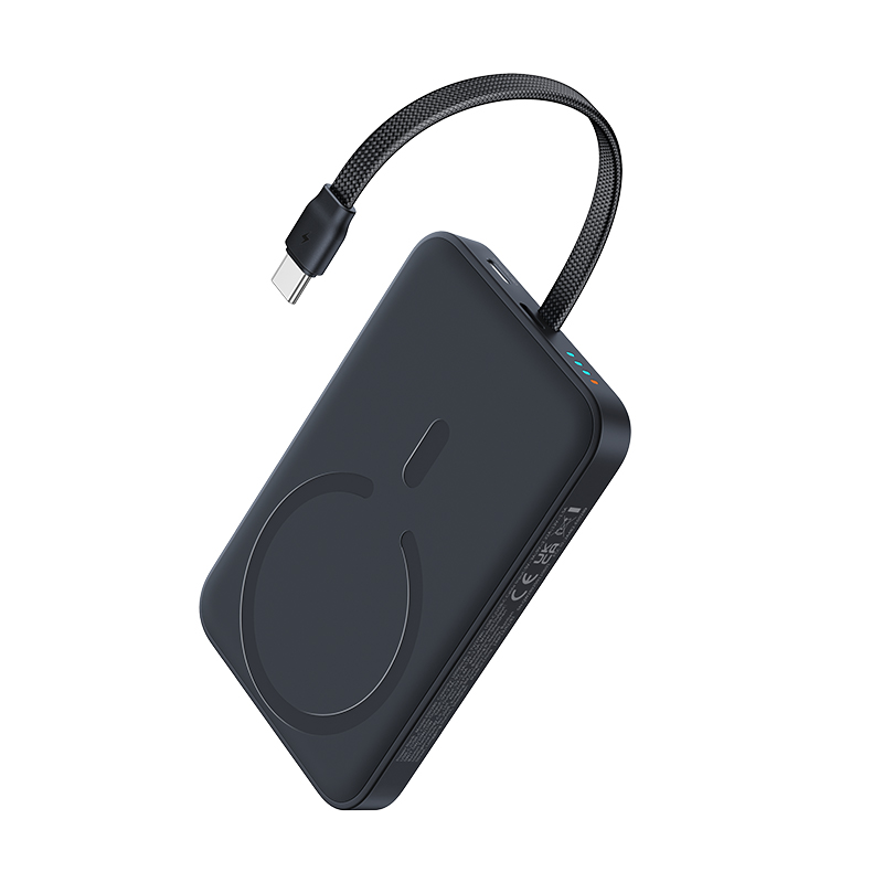 Baseus EnerFill FM11 Wireless Power Bank, 10000mAh, 30W, PD + FQI, 1 x QI - 2 x USB-C, Black E0028904