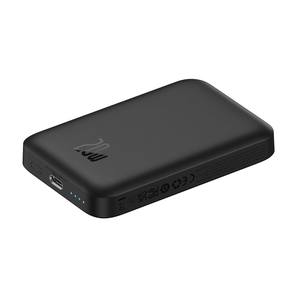 Batterie Externe Sans Fil Baseus Mini Air, 6000mAh, 20W, PD + FQI, 1 x QI - 1 x USB-C, Noire P10059002113-00