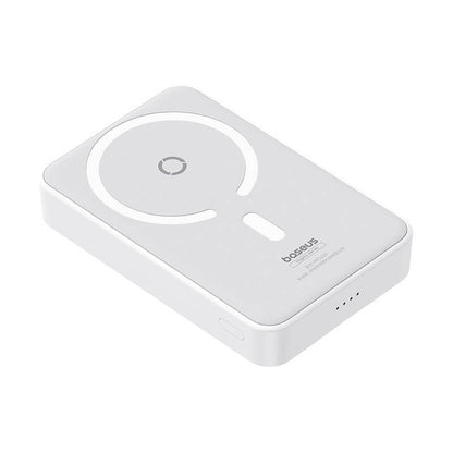 Batterie Externe Sans Fil Baseus MagPro PPCXZ05, 5000mAh, 20W, PD + FQI, 1 x QI - 1 x USB-C, Blanche P10064101223-00