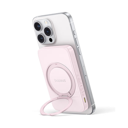 Batterie Externe Sans Fil Baseus PicoGo, 5000mAh, 20W, PD + FQI, 1 x QI - 1 x USB-C, Rose P10076800413-00