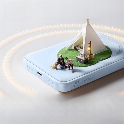 Batterie Externe Sans Fil Baseus EnerFill FM11 Ultra-Mini, 10000mAh, 22,5W, PD + FQI, 1 x QI - 1 x USB-C, Bleue P1008210E313-00