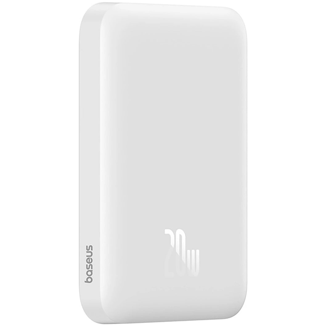 Baseus Magnetic Mini Wireless External Battery, 6000mAh, 20W, PD + FQI, 1 x QI - 1 x USB-C, Blanc 