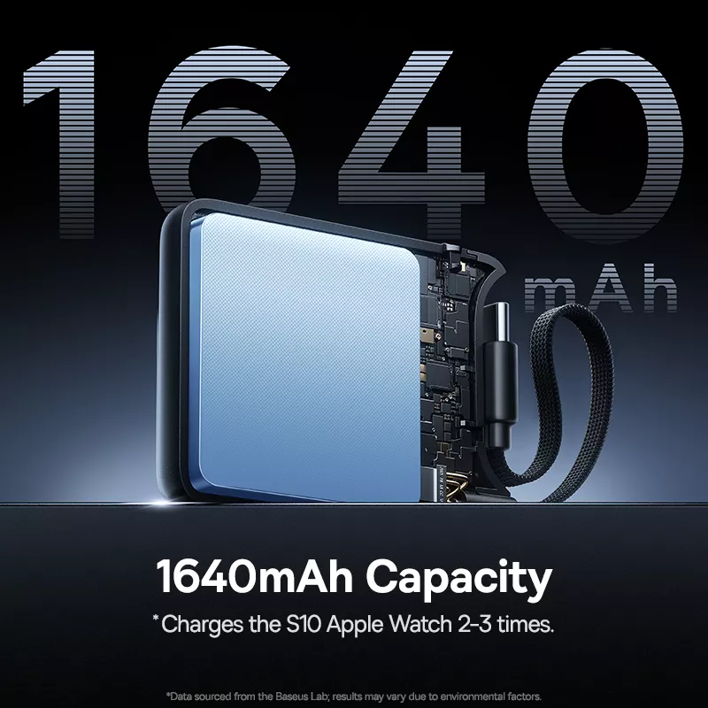 Batterie Externe Sans Fil Baseus EnerFill FW11 pour Apple Watch Series, 1640mAh, 5W, 1 x QI, Noire E0205301