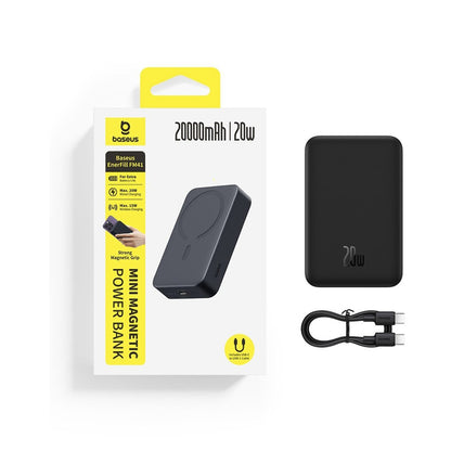 Batterie Externe Sans Fil Baseus EnerFill FM41, 20000mAh, 20W, PD - FQI, 1 x QI - 1 x USB-C, Noire E0027U00