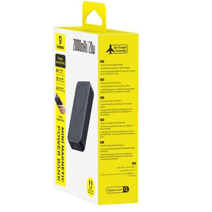 Batterie Externe Sans Fil Baseus EnerFill FM41, 20000mAh, 20W, PD - FQI, 1 x QI - 1 x USB-C, Noire E0027U00