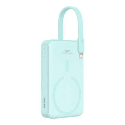 Batterie Externe Sans Fil Baseus Magnetic Mini, 10000mAh, 20W, PD + FQI, 1 x Lightning - 1 x QI - 1 x USB-C, Vert P10022109333-00