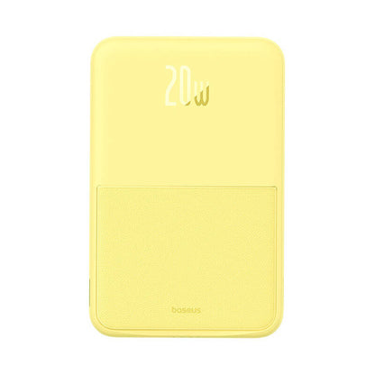 Batterie Externe Sans Fil Baseus MagPro PPCXZ05, 5000mAh, 20W, PD + FQI, 1 x QI - 1 x USB-C, Jaune P10064101Y23-00