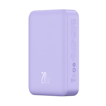 Batterie Externe Sans Fil Baseus Magnetic Mini, 20000mAh, 20W, PD + FQI, 1 x QI - 1 x USB-C, Mauve PPCX150005
