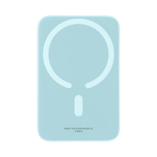 Batterie Externe Sans Fil Baseus Mini Air, 6000mAh, 20W, PD + FQI, 1 x QI - 1 x USB-C, Bleue P10059002313-00