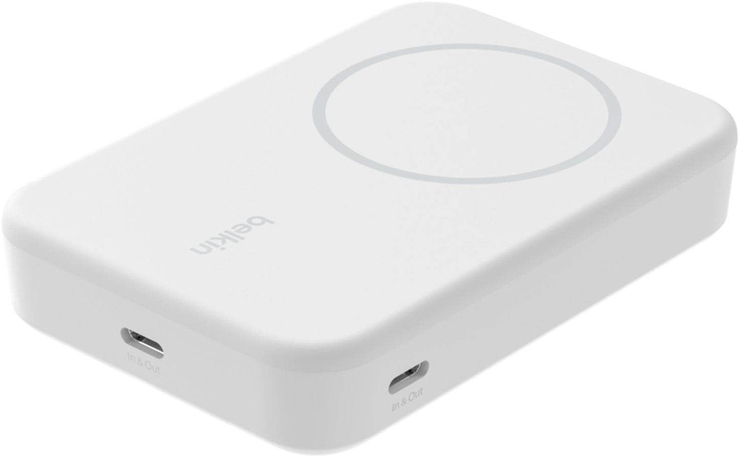 Batterie Externe Sans Fil Belkin BoostCharge Pro avec Support, 10000mAh, 15W, FQI, 1 x QI - 1 x USB-C, Blanche BPD008btWH
