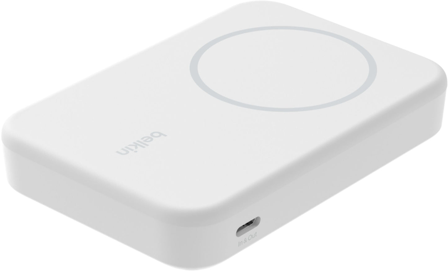 Batterie Externe Sans Fil Belkin BoostCharge Pro avec Support, 8000mAh, 15W, FQI, 1 x QI - 1 x USB-C, Blanche BPD007btWH