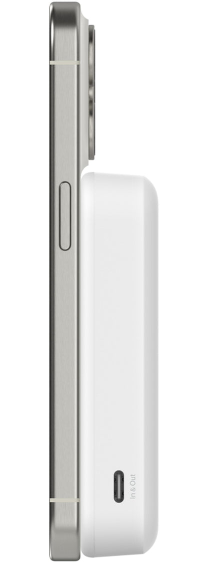 Batterie Externe Sans Fil Belkin BoostCharge Pro avec Support, 10000mAh, 15W, FQI, 1 x QI - 1 x USB-C, Blanche BPD008btWH