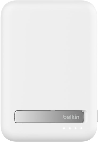 Batterie Externe Sans Fil Belkin BoostCharge Pro avec Support, 10000mAh, 15W, FQI, 1 x QI - 1 x USB-C, Blanche BPD008btWH