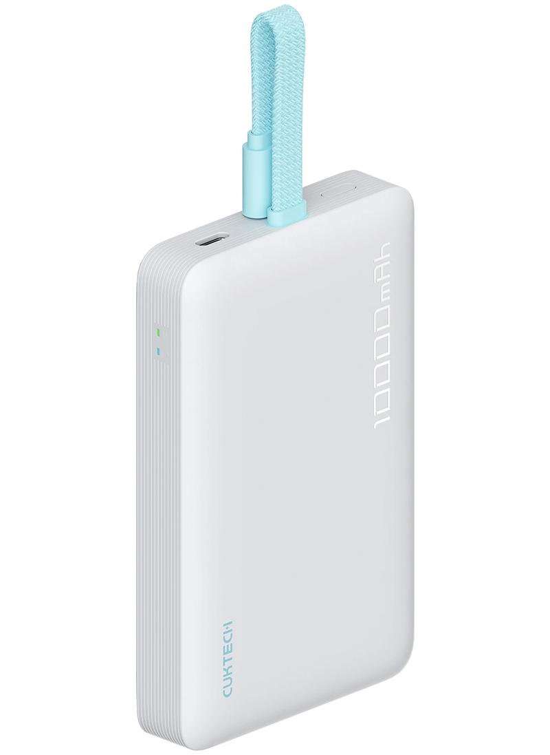 Batterie Externe Sans Fil Cuktech CP132ML, 10000mAh, 22,5W, PD + QI, 2 x USB-C, Blanche